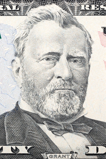 Retrato de Ulysses Grant em cinquenta dólares