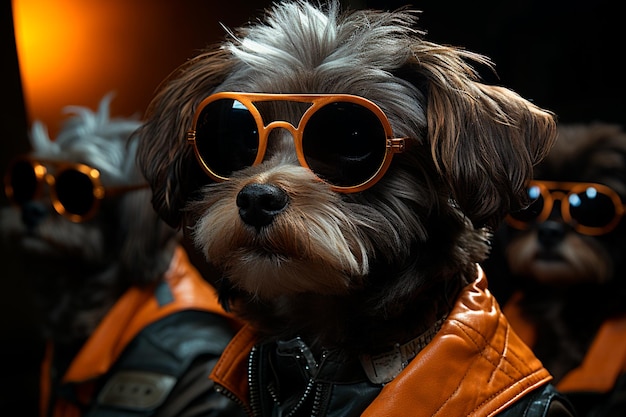 retrato de um adorável cachorro chihuahua com óculos de sol