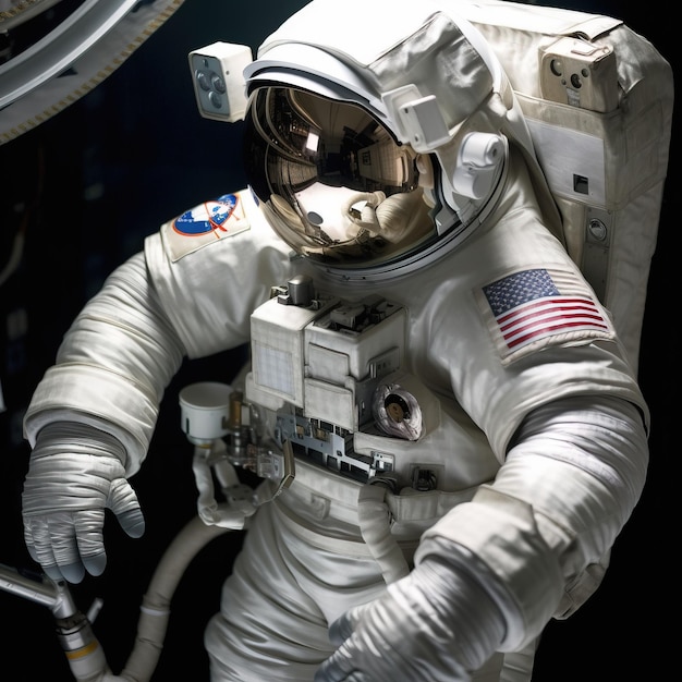 Foto retrato de um astronauta em um traje espacial astronauta de alta tecnologia do futuro