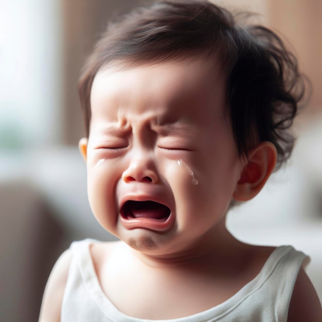 retrato de um bebé a chorar