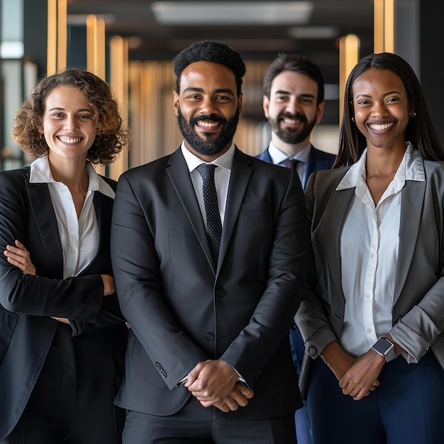 Retrato de um belo grupo diversificado de advogados e advogadas