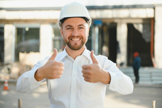 Foto retrato de um belo jovem arquiteto