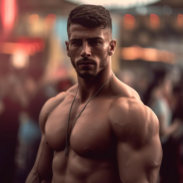 Retrato de um bonito modelo masculino LGBT vestindo um top branco de fitness