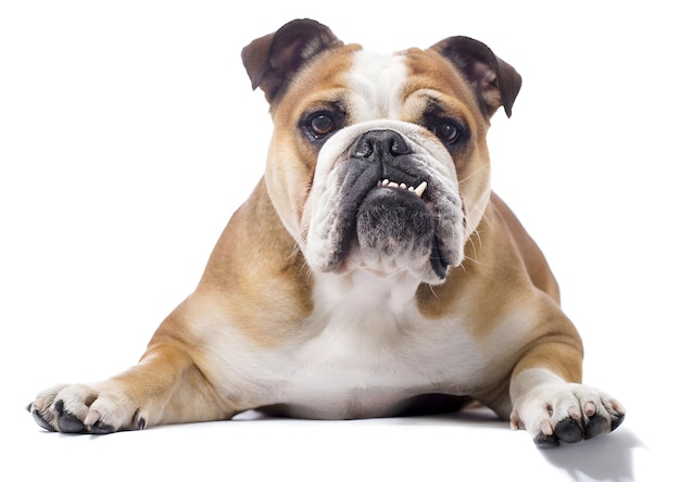 Retrato de um bulldog inglês