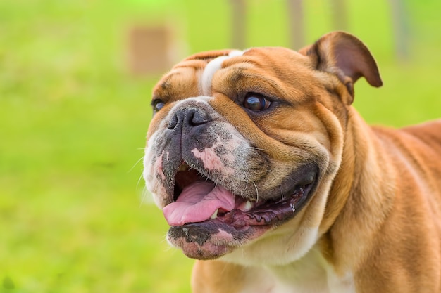 Retrato de um cachorro passeando de perto