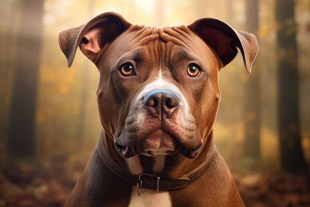 Retrato de um cachorro pit bull