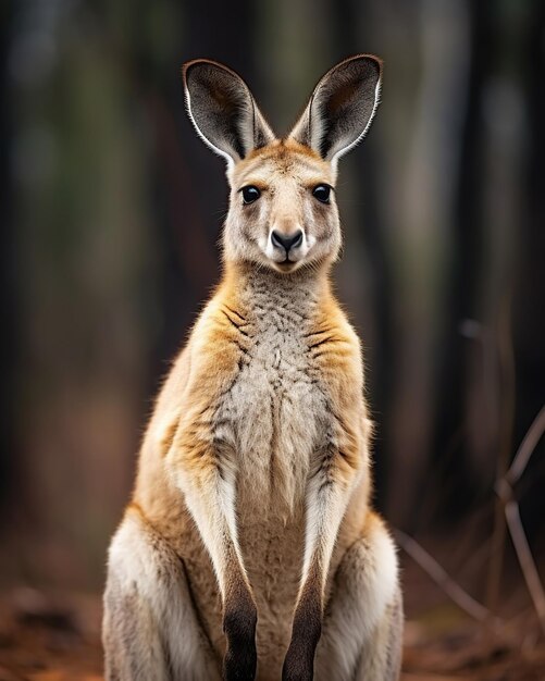 Foto retrato de um canguru vermelho macropus rufus