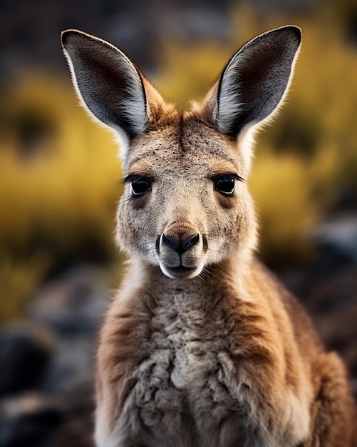 Foto retrato de um canguru vermelho macropus rufus