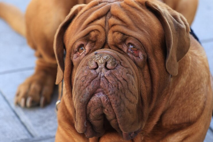 Foto retrato de um cão em close-up