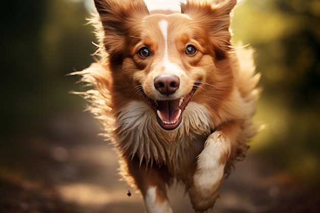 Retrato de um cão feliz