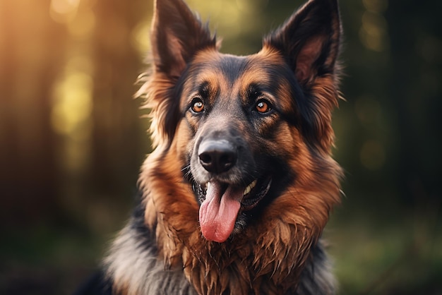 Retrato de um cão feliz