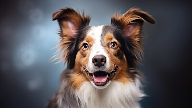 Retrato de um cão feliz