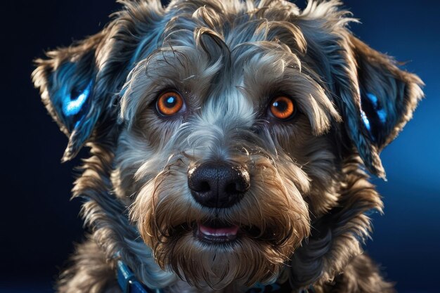 Foto retrato de um cão feliz