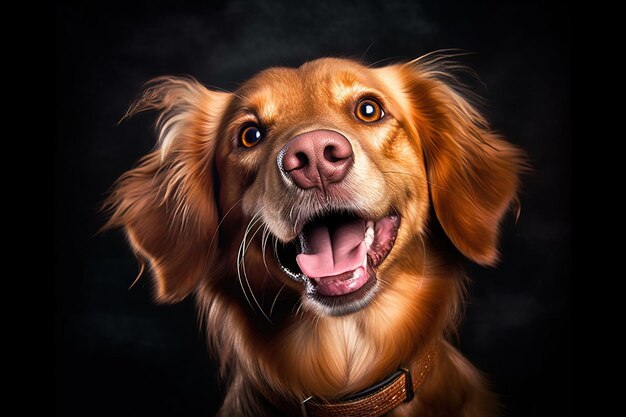 Retrato de um cão sorridente