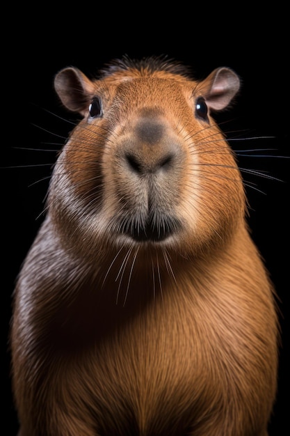 Retrato de um capibara feliz