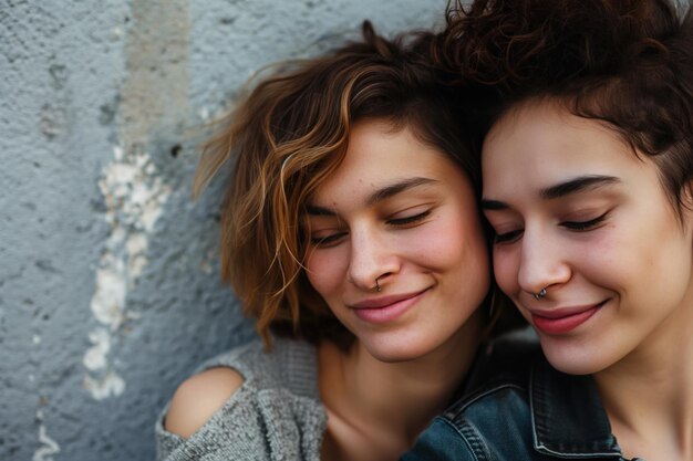 Retrato de um casal de lésbicas com IA generativa