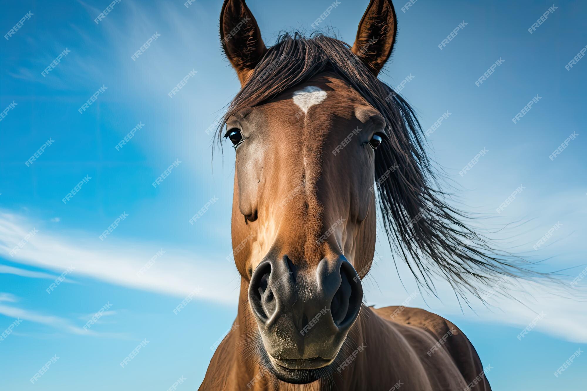 Retrato De Cavalo Da Frente Indo E Olhando Direto Para a Câmera Imagem de  Stock - Imagem de livre, cavalo: 227498407