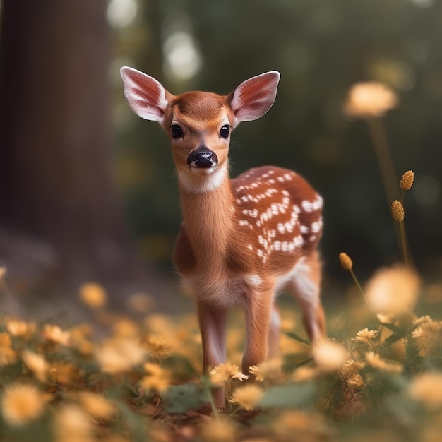 retrato de um cervo na floresta