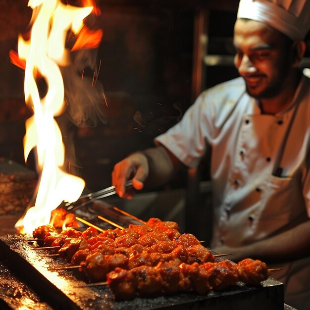 Retrato de um chef preparando Tandoori Temptation