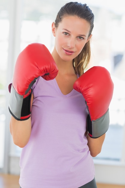 Retrato, de, um, determinado, femininas, boxer