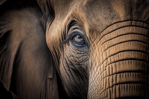 Foto retrato de um elefante em close