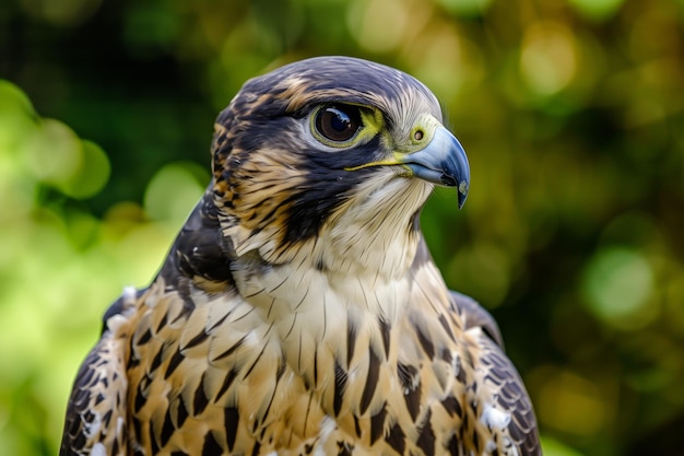 Retrato de um falcão com um olhar afiado