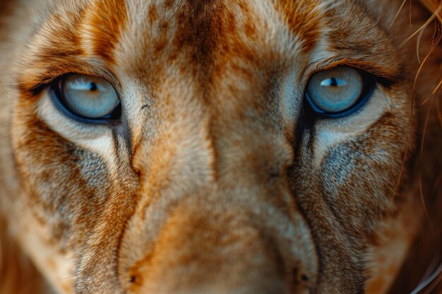 Foto retrato de um focinho de leão em close-up a cabeça do leão