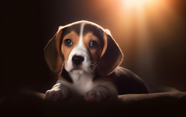 Retrato de um fundo de cachorro bebê adorável