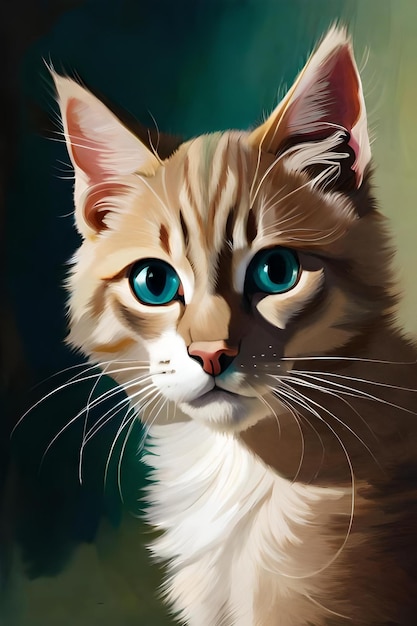 Retrato de um gatinho siamês