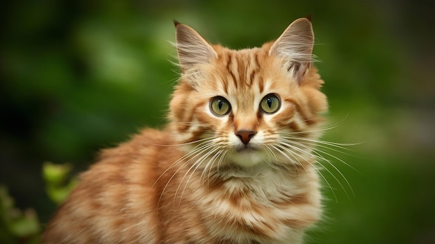 Retrato de um gato jovem abissiniano de raça pura