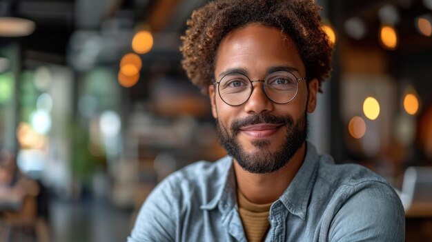 Foto retrato de um homem afro-americano bonito e confiante melhor candidato a emprego