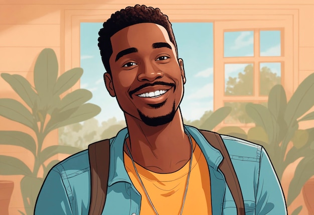 Foto retrato de um homem afro-americano sorridente