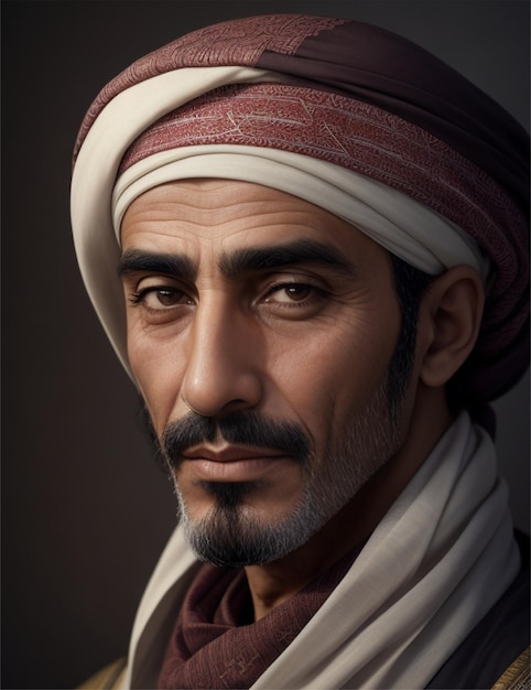 Foto retrato de um homem árabe bonito