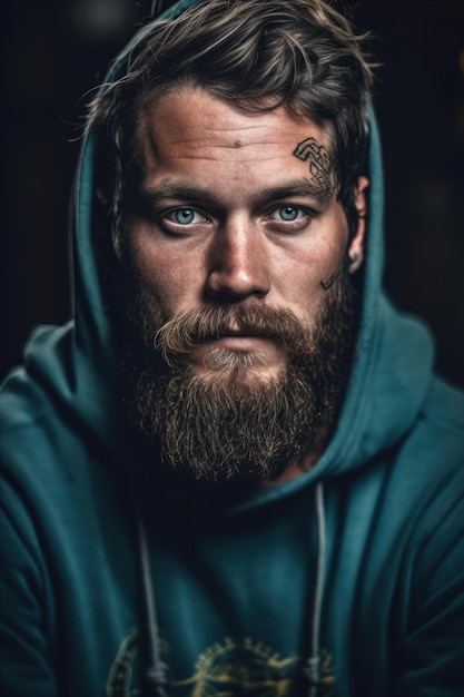 Retrato de um homem bonito com uma camisa