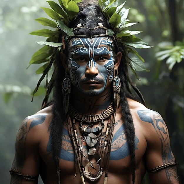 Foto retrato de um homem da tribo dani vestindo roupas tradicionais koteka da papua