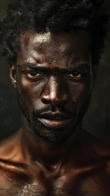 Retrato de um homem étnico negro