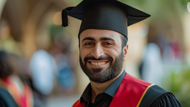 Retrato de um homem feliz no dia da sua formatura Universidade Educação e pessoas