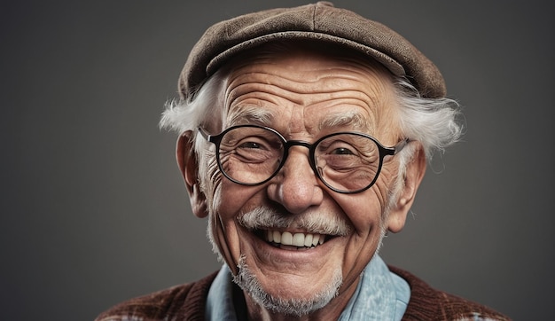 retrato de um homem idoso em close-up homem idoso avô retrato de um homem idoso olhando para a câmera