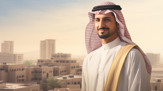 Foto retrato de um homem saudita