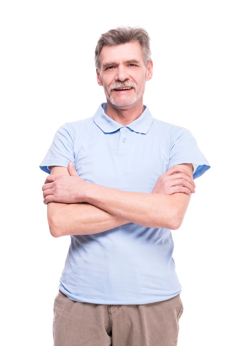 Foto retrato, de, um, homem sênior, é, posar