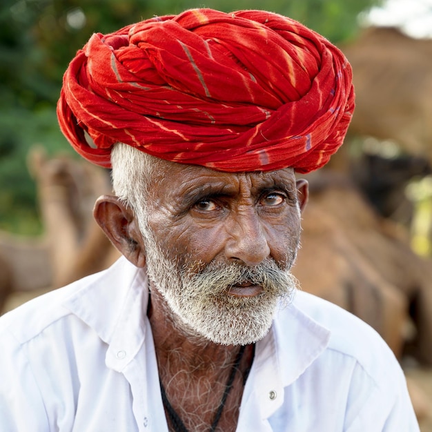 Retrato de um homem vestindo um turbante