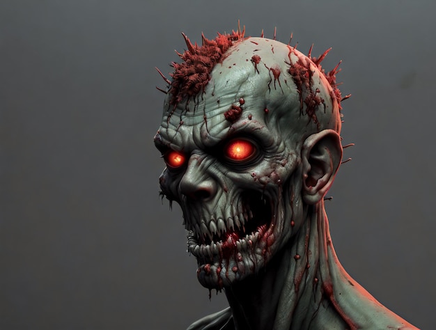 Retrato de um homem zumbi