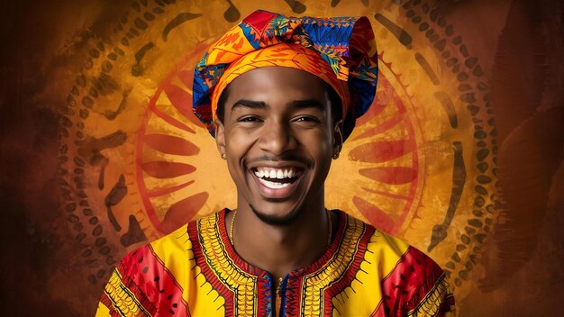 Retrato de um jovem africano alegre