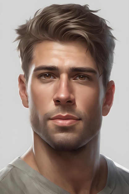 Retrato de um jovem bonito com um penteado elegante