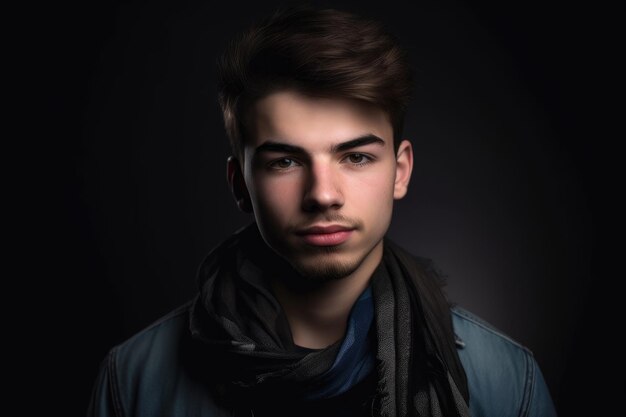 Retrato de um jovem bonito em estúdio criado com generative ai