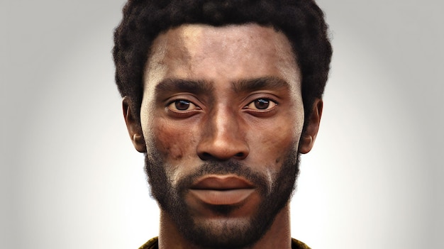 Retrato de um jovem com penteado afro e barba