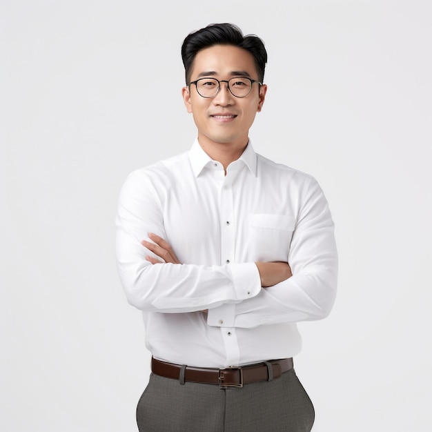 Retrato de um jovem empresário asiático sorrindo