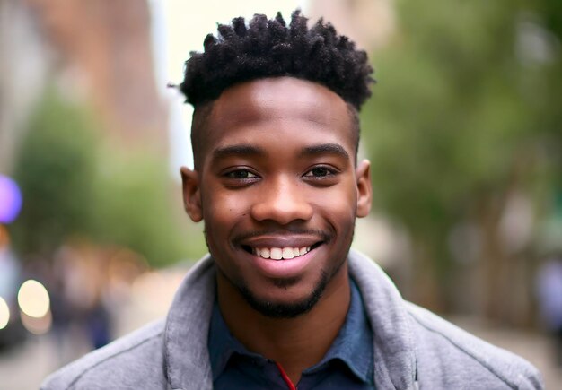 Retrato de um jovem negro sorridente