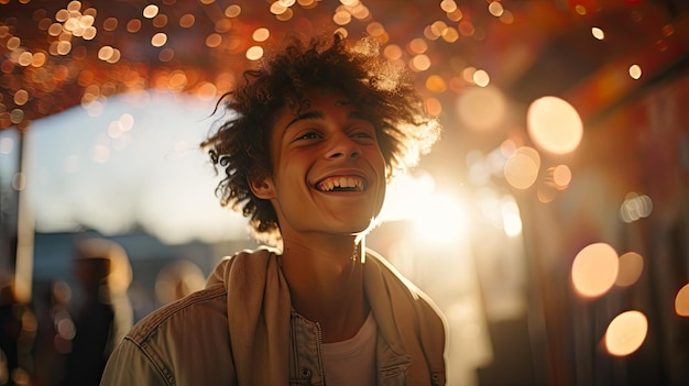 Retrato de um jovem sorrindo