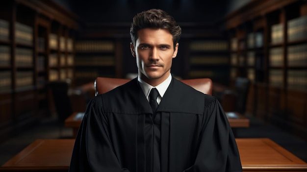 Retrato de um juiz profissional confiante